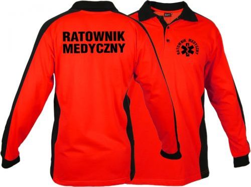 North Wind + medical Koszulka ratownicza Polo FLUO męska FUNKCYJNA z długim rękawem