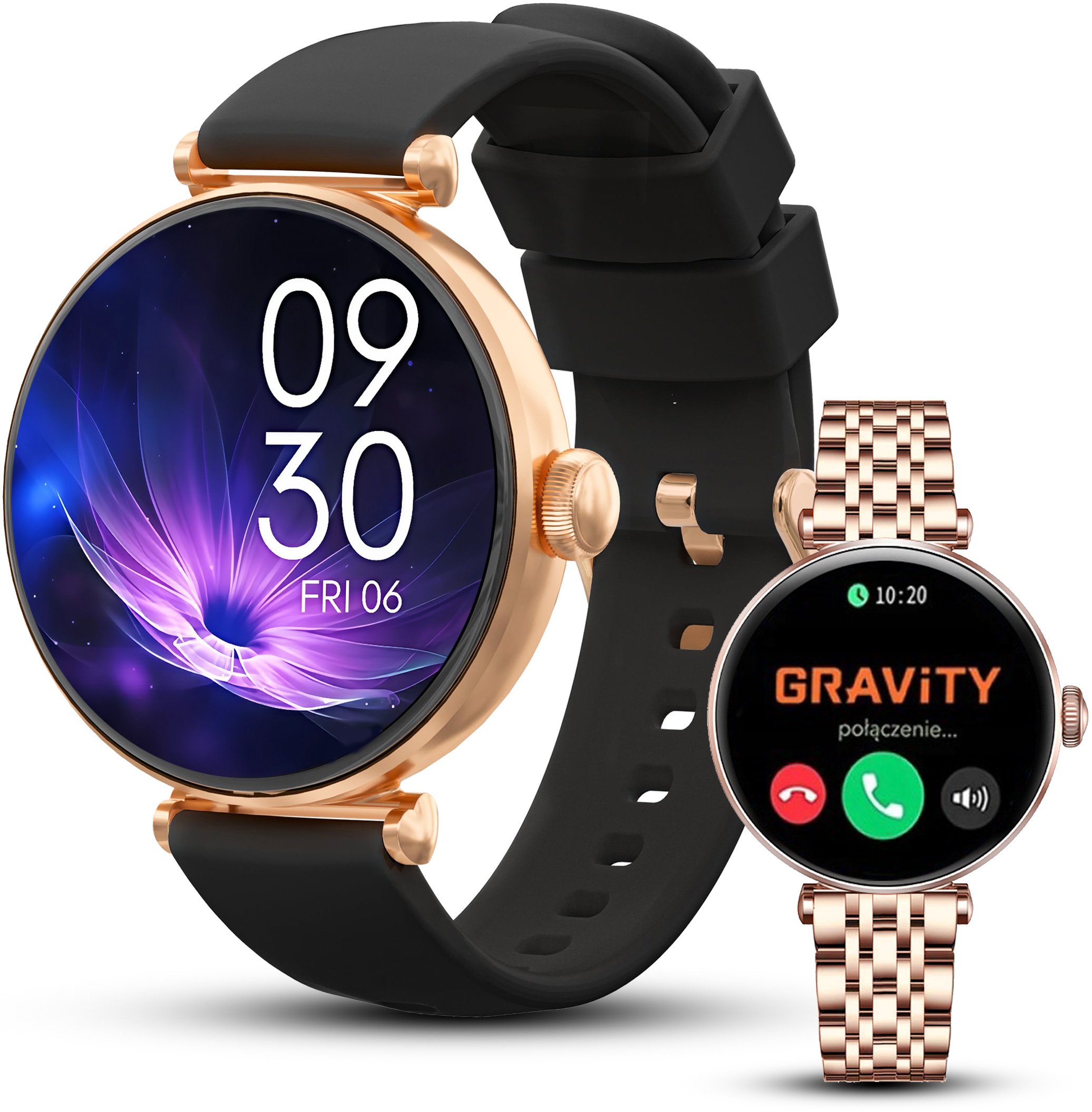 Smartwatch Gravity Zegarek damski SMARTWATCH GT26-6 RG/RG/BK