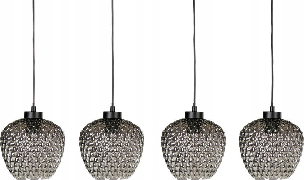 Lampa wisząca Beliani Lampa wisząca szklana 4-punktowa szara SHERRY