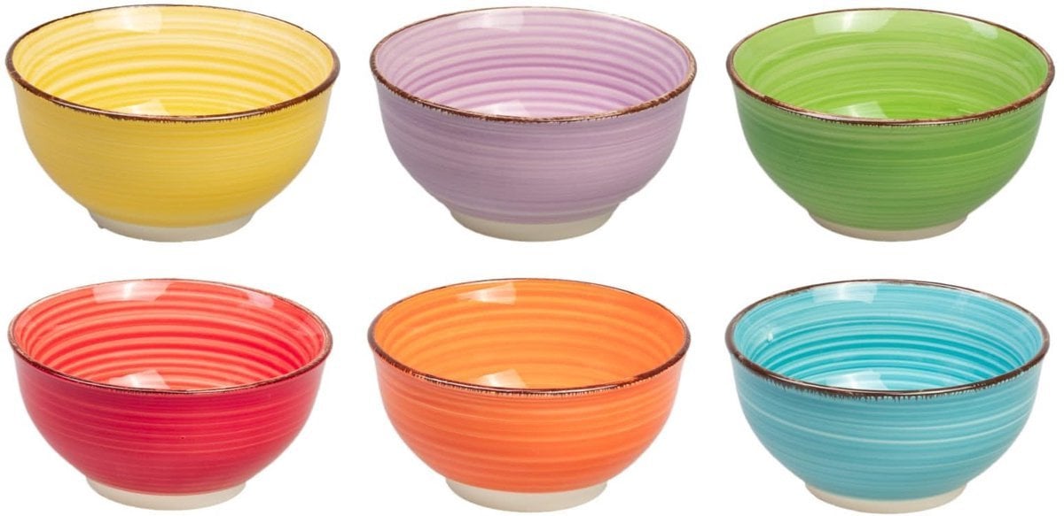 Keramikos dubenėliai Rainbow, 6 vnt