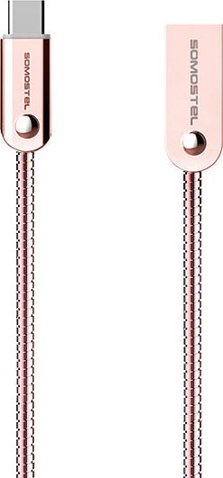 Kabel USB Somostel USB-A - USB-C 1 m Różowy (29028)