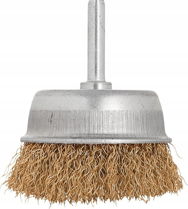 Geko Szczotka druciana czołowa,mosiężna 60mm z trzpieniem (100)