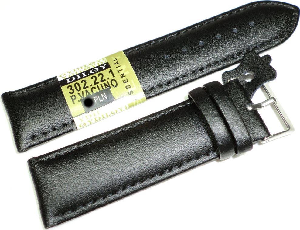 Diloy Skórzany pasek do zegarka 22 mm Diloy 302.22.1 uniwersalny