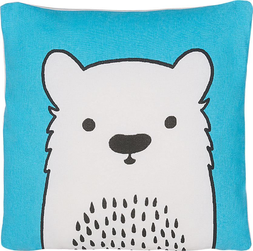 Beliani Poduszka dla dzieci miś 45 x 45 cm niebieska WARANASI