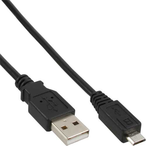 Kabel USB InLine USB-A - microUSB 1 m Czarny (31710)