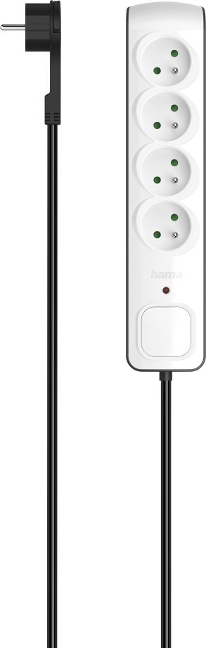 Listwa zasilająca Hama przeciwprzepięciowa 4 gniazda 1.5 m biała (P22237610000)