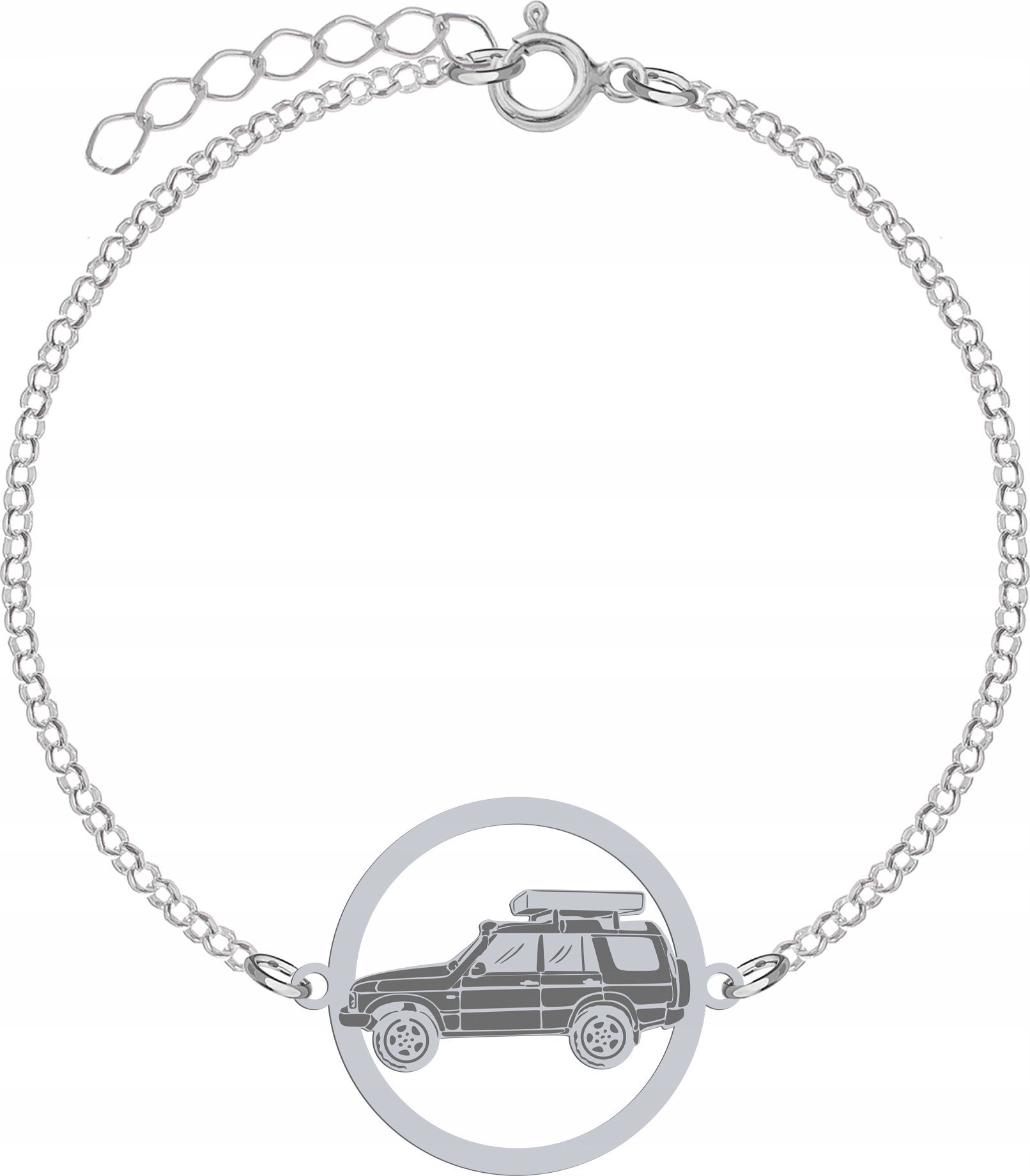 Radziszewska Jewellery Bransoletka Srebrna Samochód Wyprawowy Łańcuszek Biżuteria 925 GRAWER