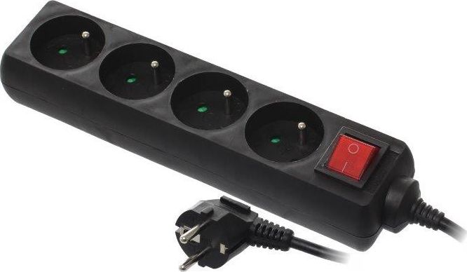Listwa zasilająca AWTools 4 gniazda 5 m czarna (AW24692)