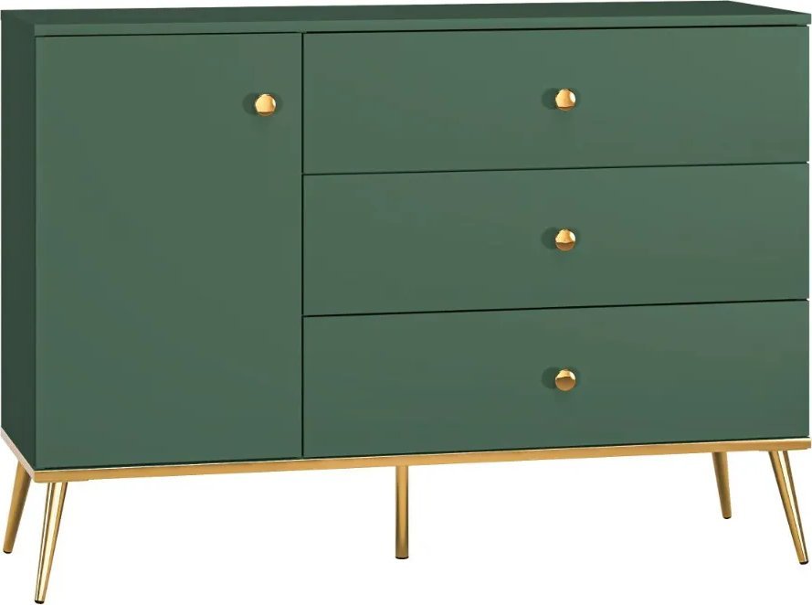 ML Meble Komoda GRIN 1D3S zielona ML MEBLE