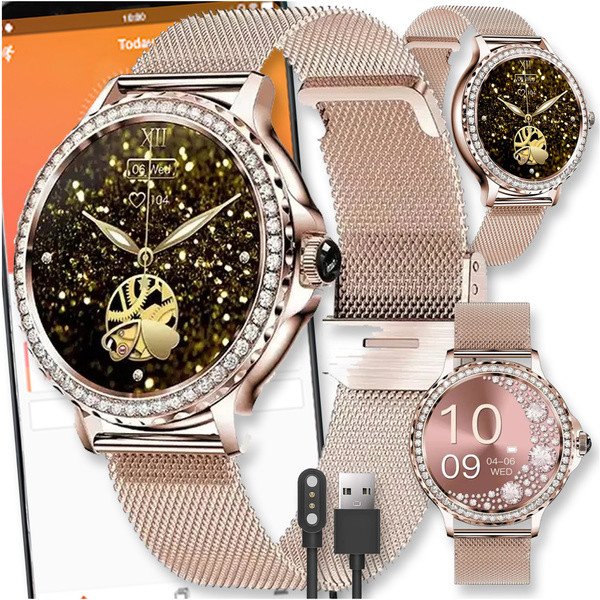 SMARTWATCH WATCH ZEGAREK AMOLED BLUETOOTH ROZMOWY MENU PL DAMSKI SMARTBAND NX19