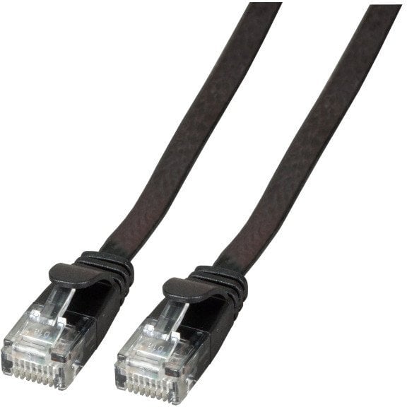EFB RJ45 flat Patch Cable U/UTP, Cat.6A, PVC, 0,25m, black (K8107SW.0,25)