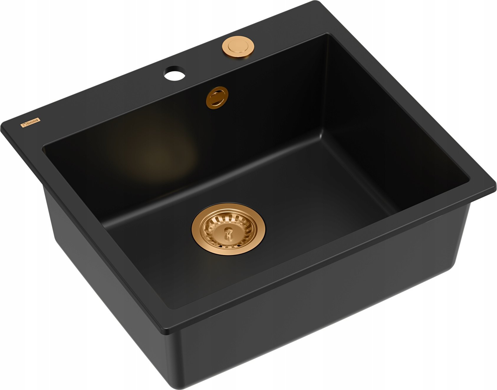 Zlewozmywak GraniteQ MORGAN 110 zlewozmywak pure carbon z syfonem Push To Open kol. miedziany 1-komorowy b/o + zaczepy 4 szt