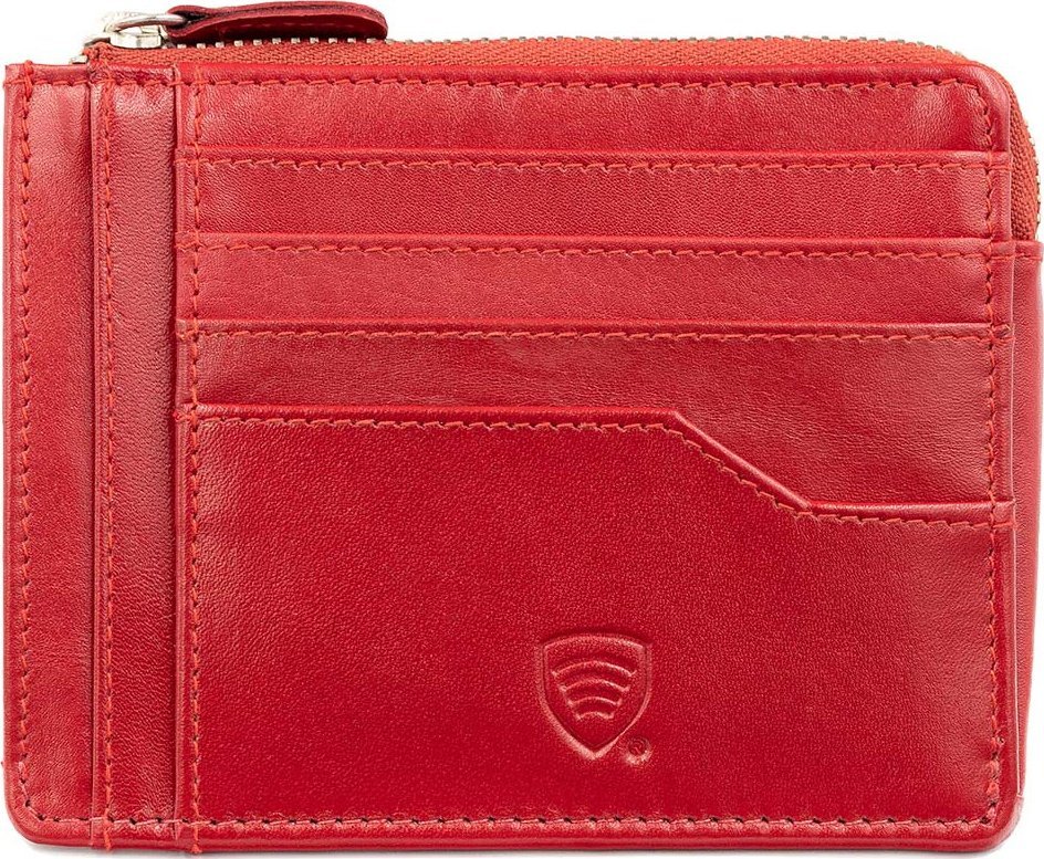 KORUMA Portfel RFID zamykany na zamek na karty i dowód rejestracyjny (Czerwony) Uniwersalny