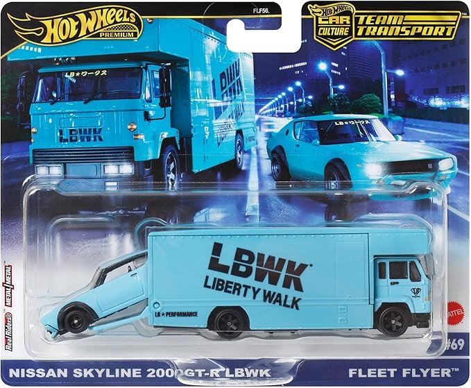 HOT WHEELS Team Transport #69 HRV45 Nissan Skyline 2000GT-R LBWK Fleet Flye