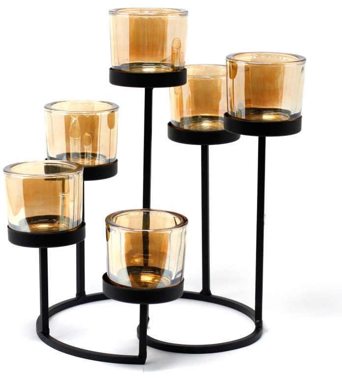 Świecznik metalowy - Okrąg 6 świec