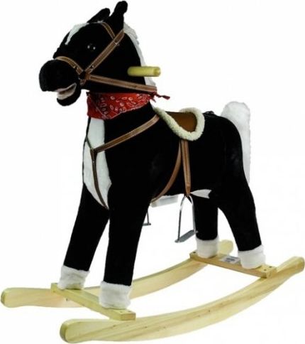 Lean Sport Koń Na Biegunach 74cm Czarno-biały