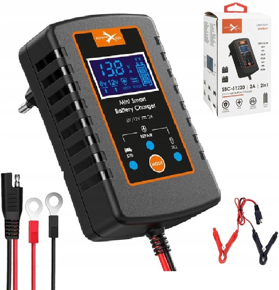 eXtremestyle Inteligentna Mini Ładowarka Prostownik 2W1 Sbc-61220