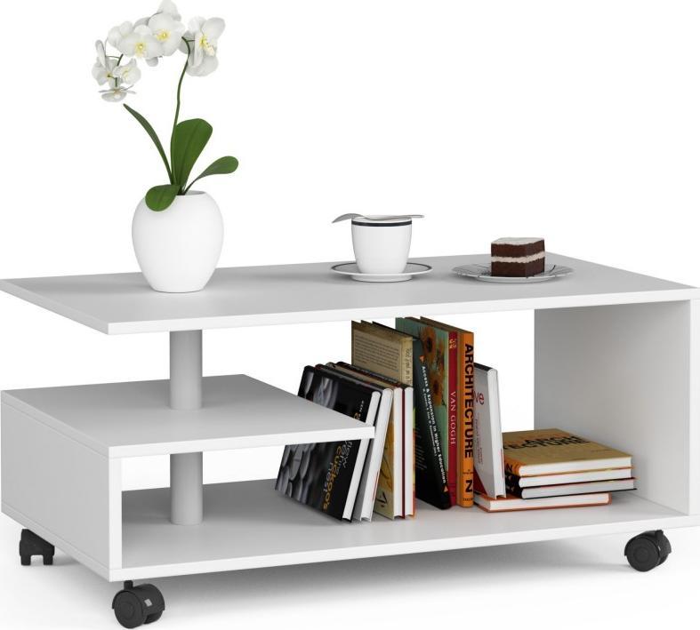 Fabryka Mebli Akord STOLIK KAWOWY NA KÓŁKACH VINI BIAŁY