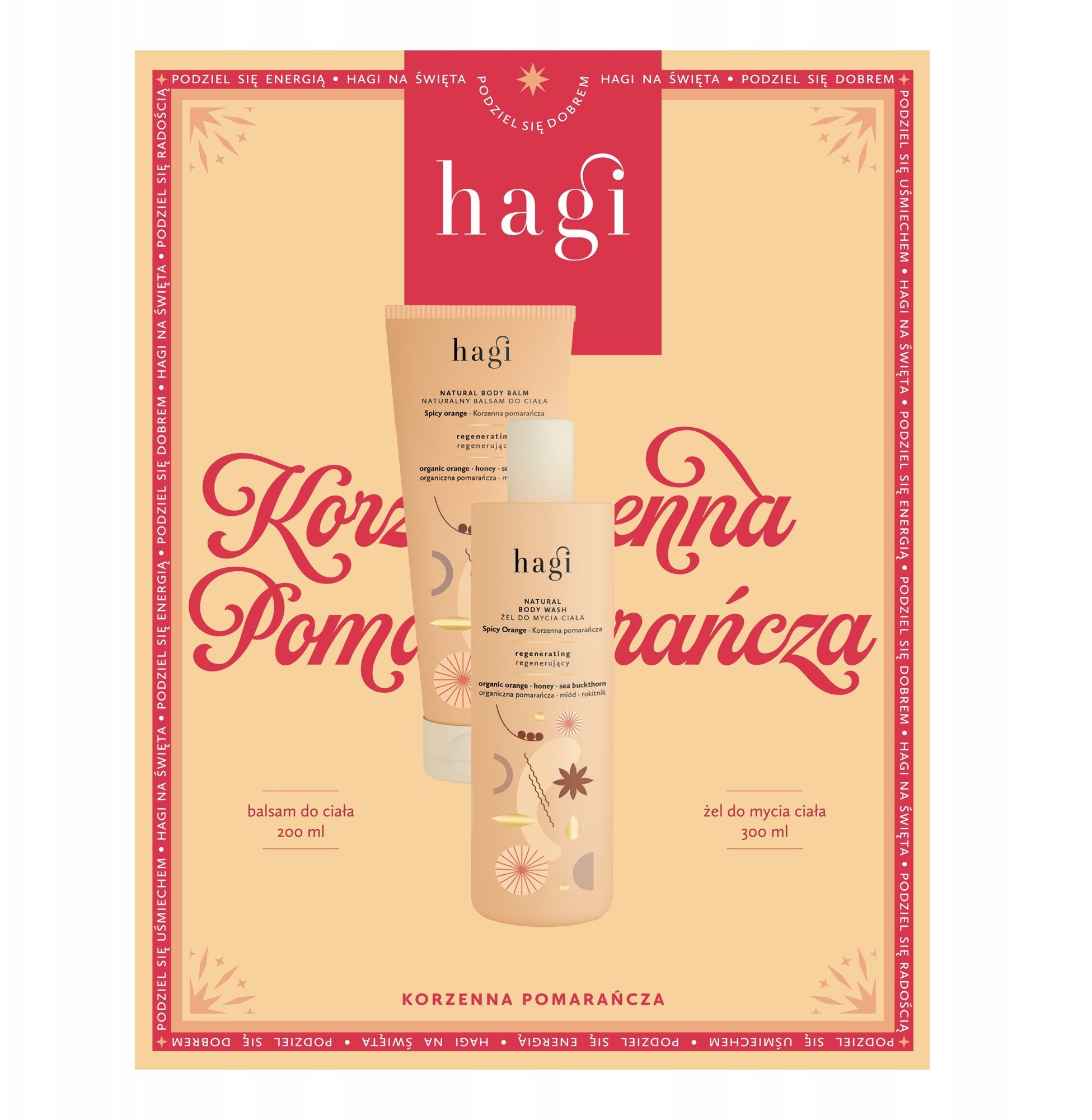 HAGI_SET Korzenna Pomarańcza balsam do ciała 200ml + żel do mycia ciała 300ml