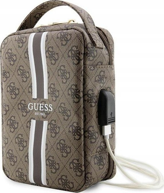Guess Guess 4G Printed Stripes Travel Universal Bag - Organizer na akcesoria (Brązowy)