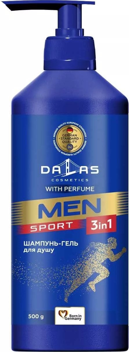 Alkotest DALAS_Men żel pod prysznic 3w1 żel pod prysznic do twarzy, ciała i włosów Sport 500ml