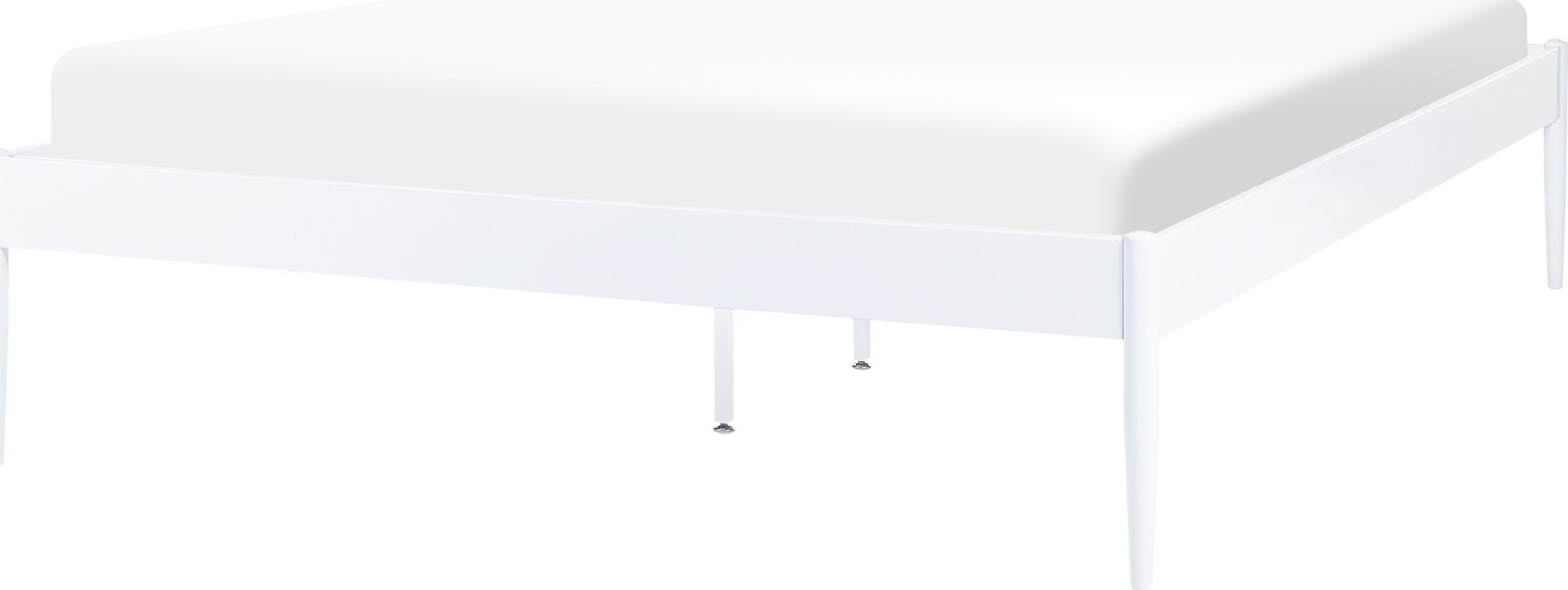 Beliani Łóżko metalowe 140 x 200 cm białe VAURS