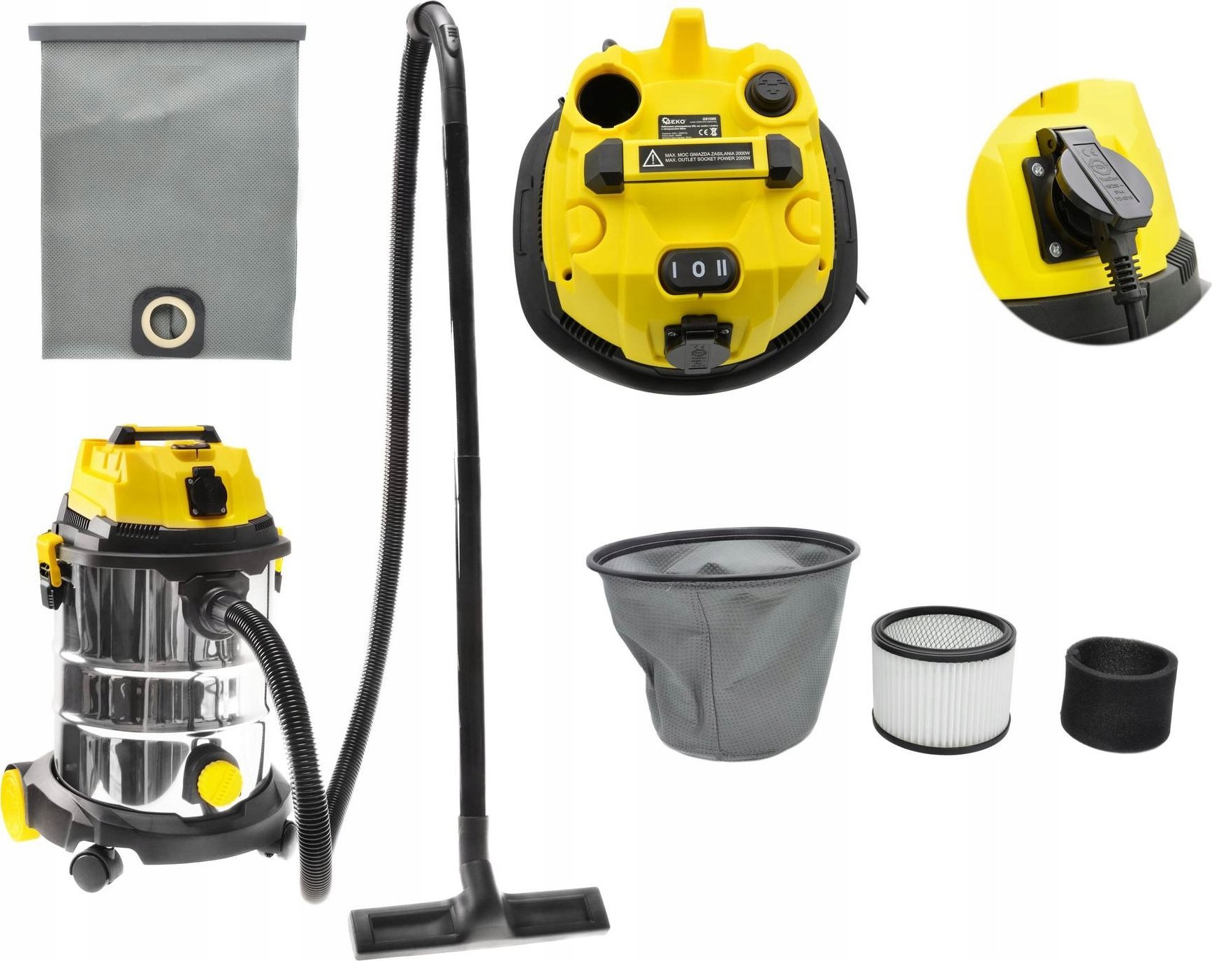 Odkurzacz przemysłowy Geko Odkurzacz przemysłowy 25L z otrząsaczem filtra (1)