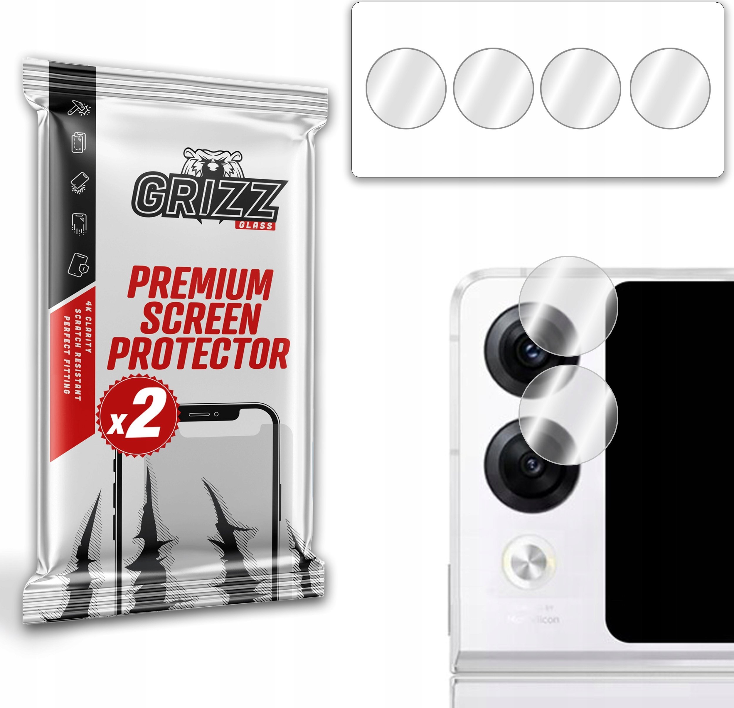 GrizzGlass Szkło hybrydowe na aparat Grizz Oppo Find N2 Flip
