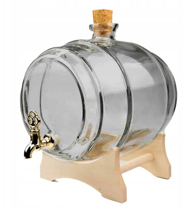 Lumarko BECZKA SZKLANA 5L beczułka POPIELATA antałek z kranem