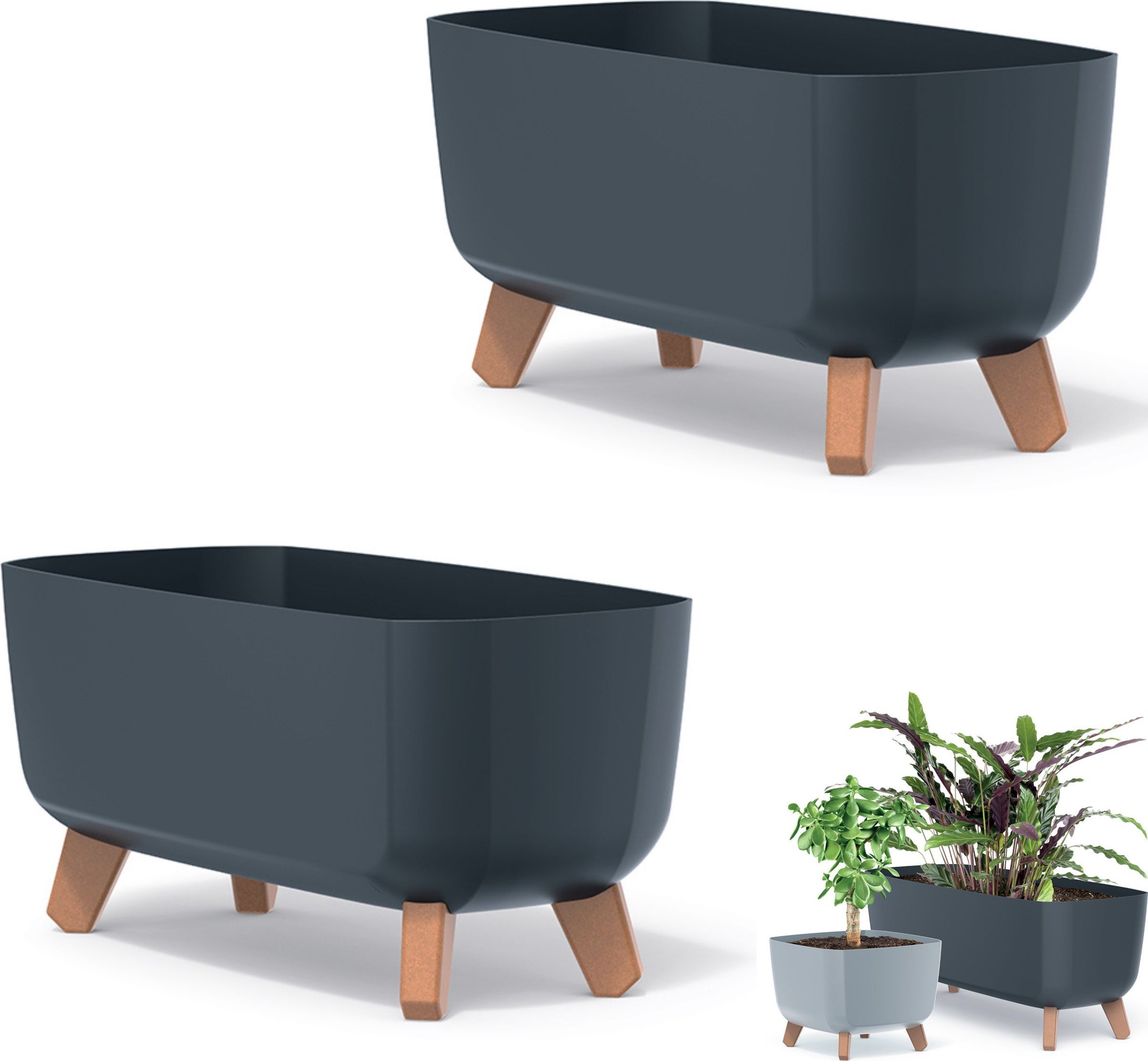 Prosperplast 2x Doniczka na nóżkach GRACIA CASE DGCL400 Skrzynka