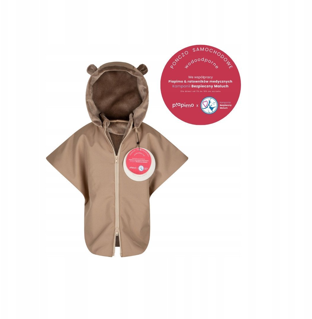 PIAPIMO-PONCZO SAMOCHODOWE BEŻOWE 75-105CM