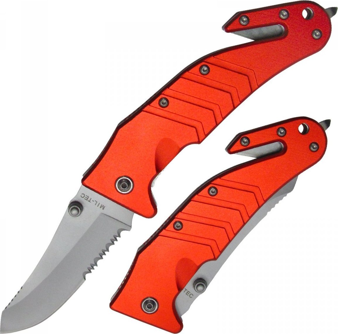 Mil-Tec Uniwersalny Składany NÓŻ RATOWNICZY - CZERWONY MilTec