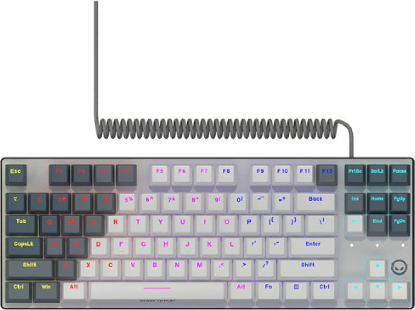 LORGAR Klawiatura Gamingowa Azar 514, przewodowa mechaniczna, RGB, Biała