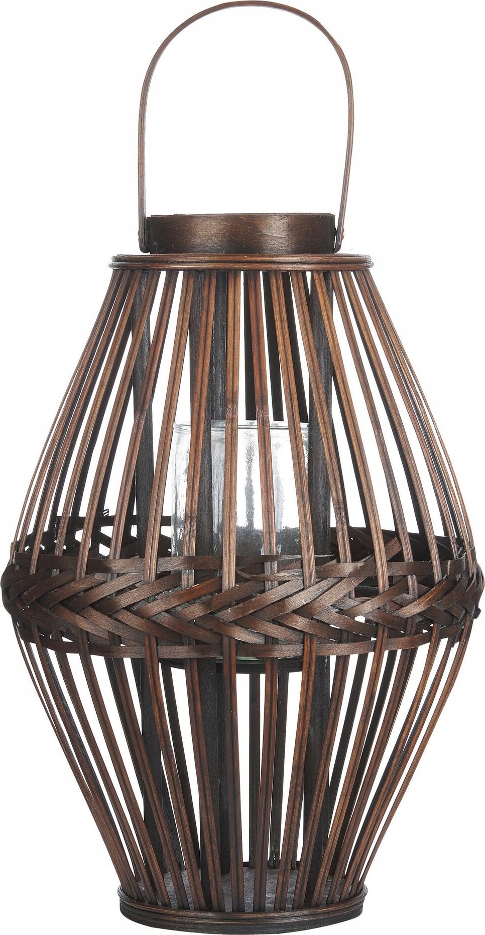 Beliani Lampion bambusowy 43 cm ciemne drewno PANAT