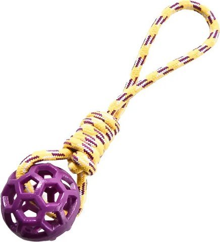 BUBA Zabawka dla szczeniaków Ażurowa piłka TPR na sznurku