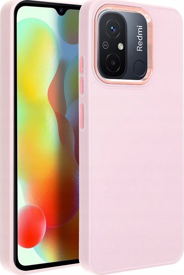OEM Futerał FRAME do XIAOMI Redmi 13C / POCO C65 pudrowy róż