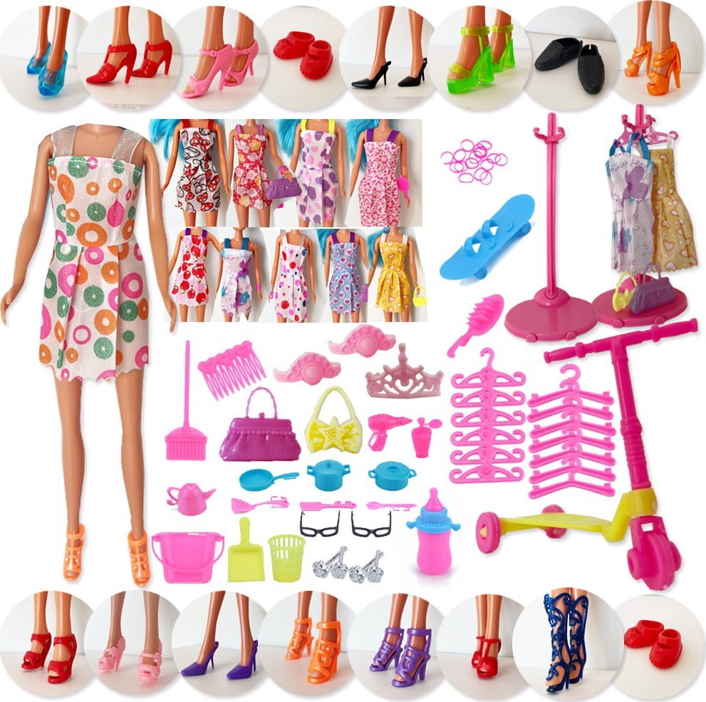 DWM Akcesoria dla lalek Ubranka Sukienki Zestaw 85el.