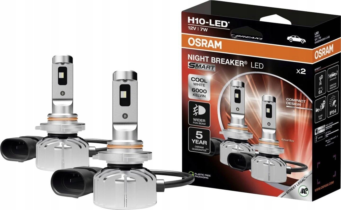 Osram Night Breaker LED Smart - H10 Car Bulbs - ECE Approved
