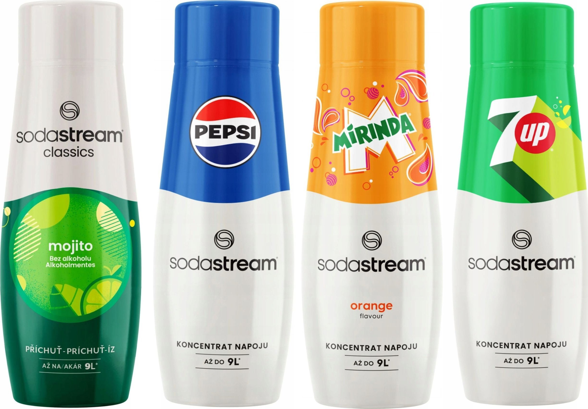 SODASTREAM Pepsi + Mirinda + 7Up + Mojito syropy do saturatora 4 szt.