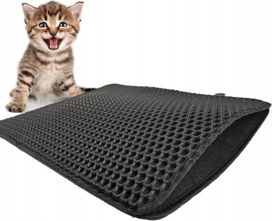 Diamentiq DIAMENTIQ Mata pod kuwetę dla kota wycieraczka Czarny prostokąt 40x50