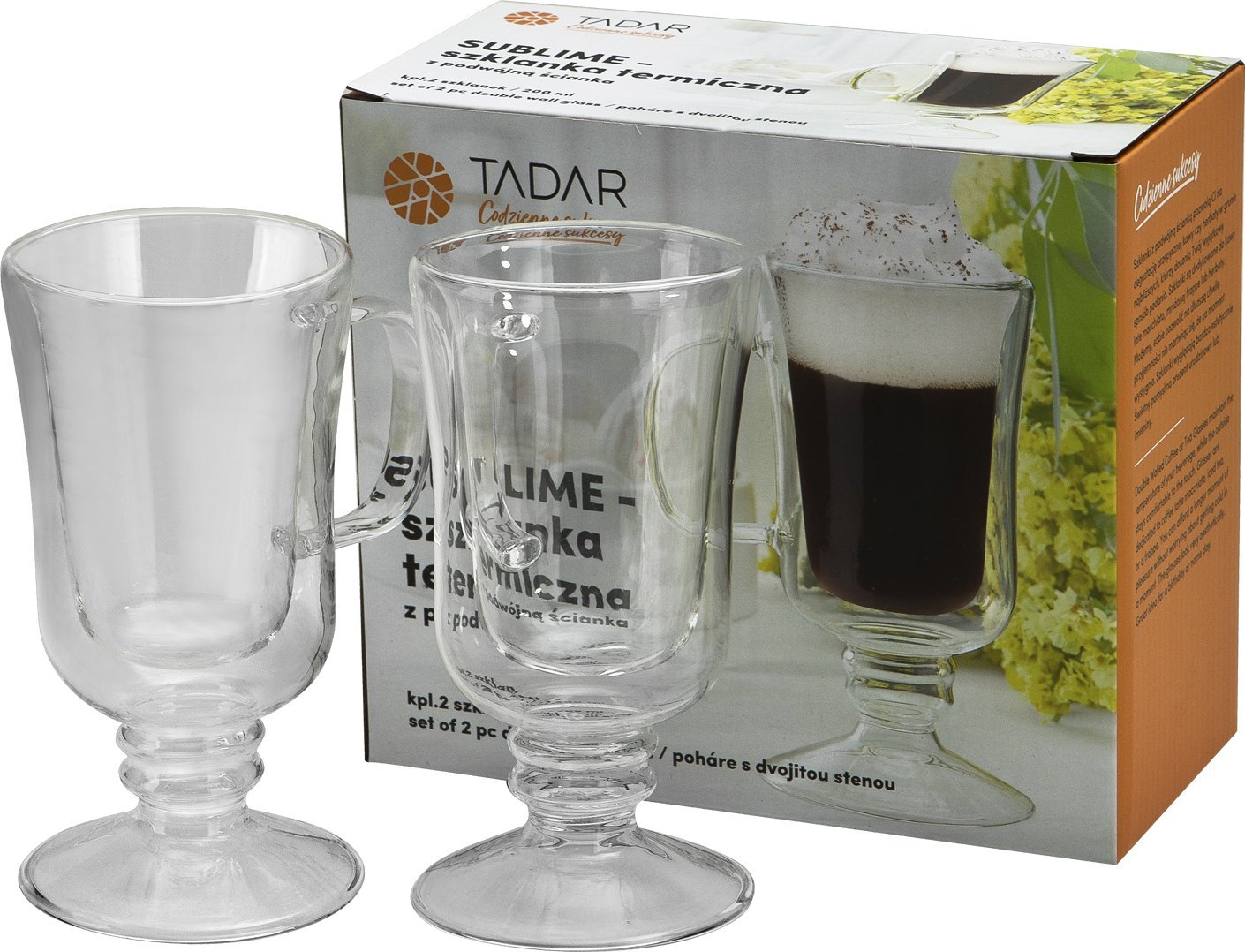 Tadar Zestaw 2 szklanek 200 ml z podwójną ścianką Sublime