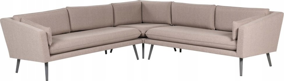 Beliani Narożnik dla 5 osób Tkanina Beżowy LORETELLO