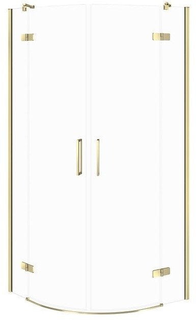 KABINA PRYSZNICOWA PÓŁOKRĄGŁA CITY ZŁOTA 80X80X195 SZKŁO TRANSP
