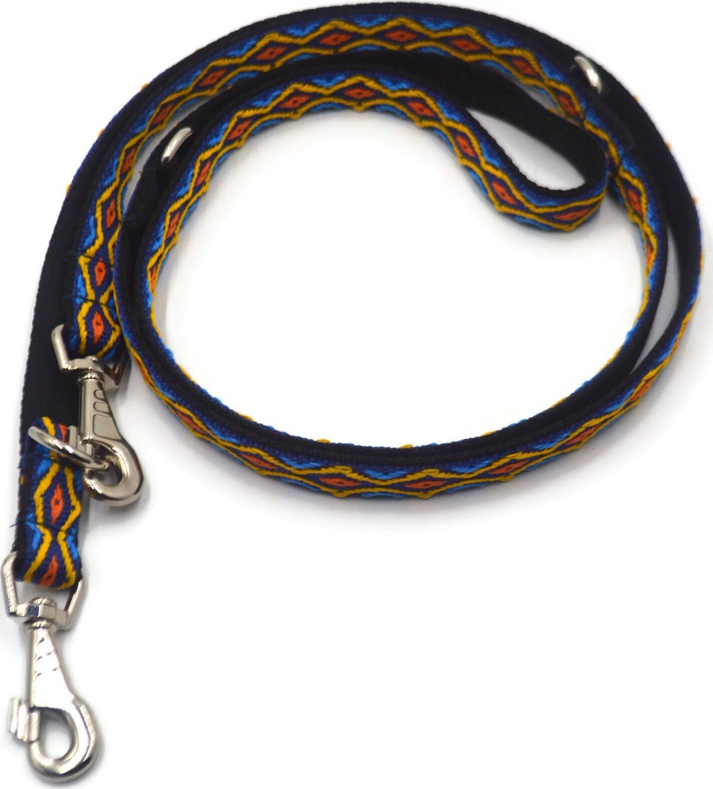 Alizoo Podwójna przepinana smycz dla dużego psa 25mm/220cm Romb - ALIZOO