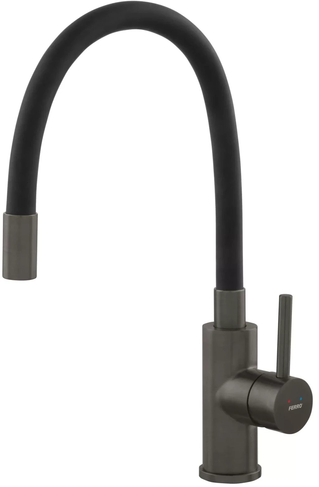 BZA4BSSGM / FERRO / ZUMBA / BAT.ZLEW. INOX- GUN METAL ELAST. CZARNA WYLEWKA /