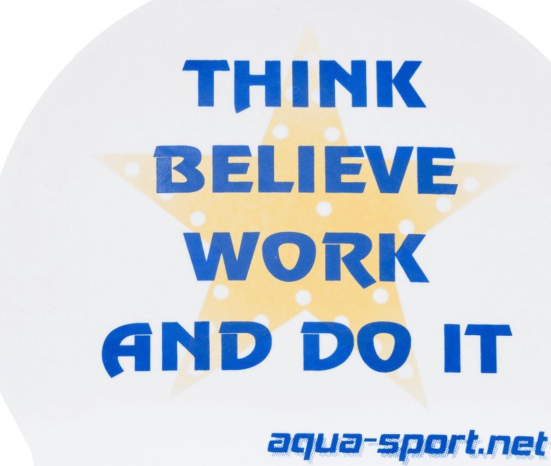 Aqua Sport Czepek Pływacki Aqua Sport Think Belive White Navy