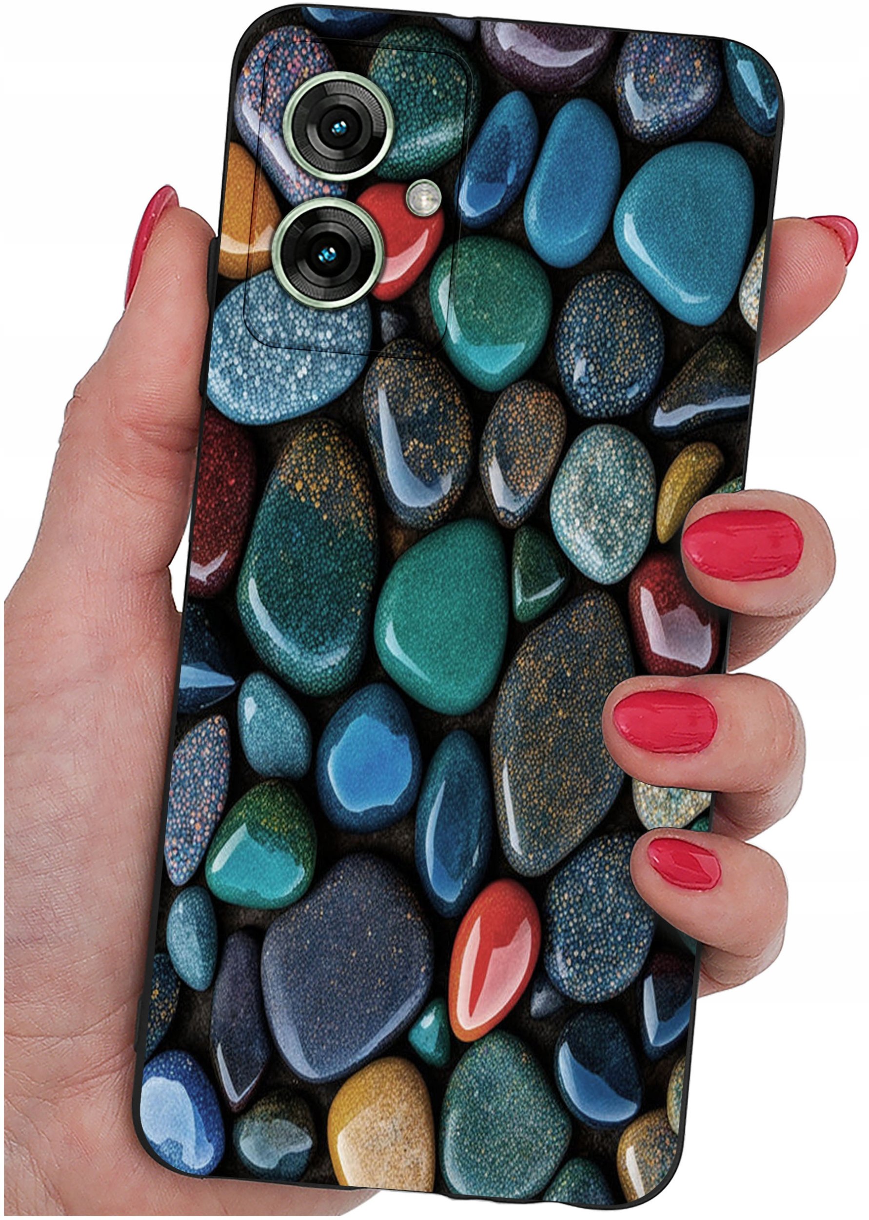 krainaGSM Etui do Motorola Moto G55 5G wzory | SILIKONOWE MATT CASE + SZKŁO 9H