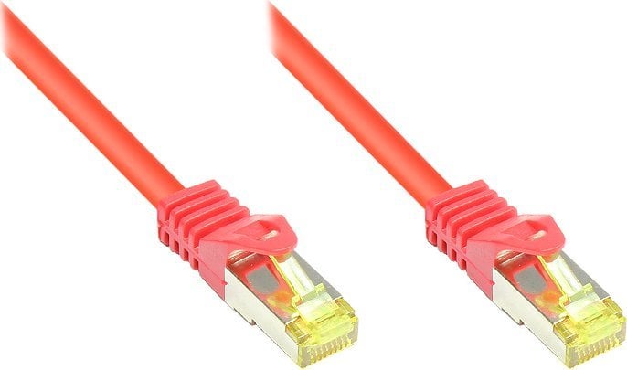 Good Connections RJ45 Patch Cable withCat.7 RohCable and Rastnasenschutz (RNS), S/FTP, PiMF, halogen free, 600MHz, OFC, red, 0,25m, Good Connections (