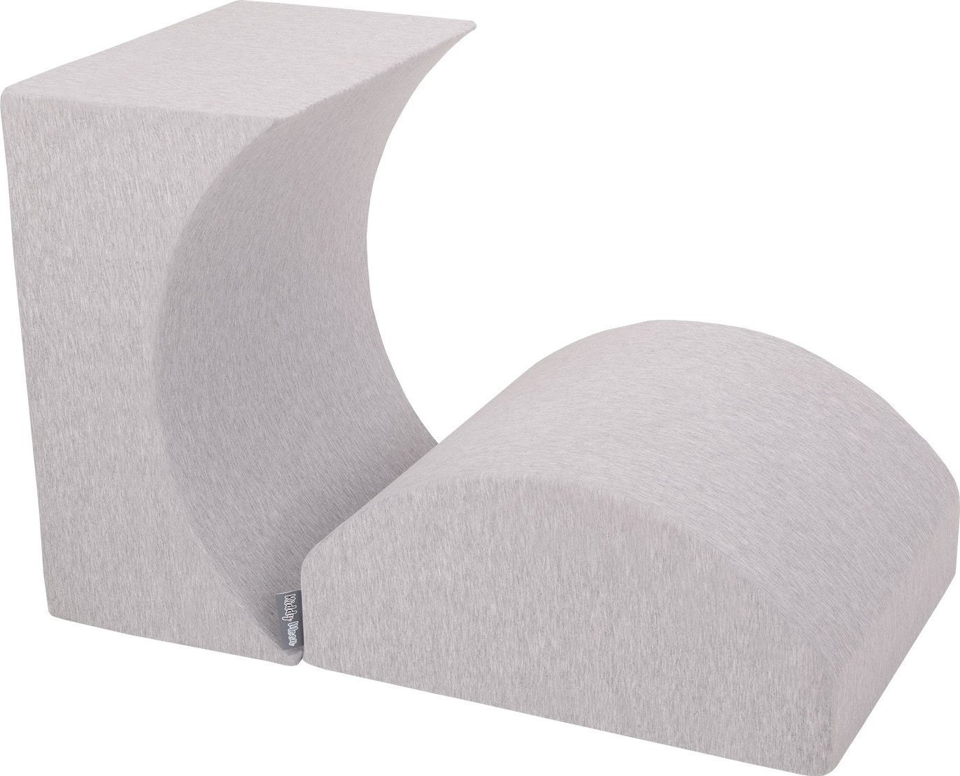 KiddyMoon Piankowy plac zabaw PPZ-222 jasnoszary rampa L/półwałek L Zabawka plac zabaw