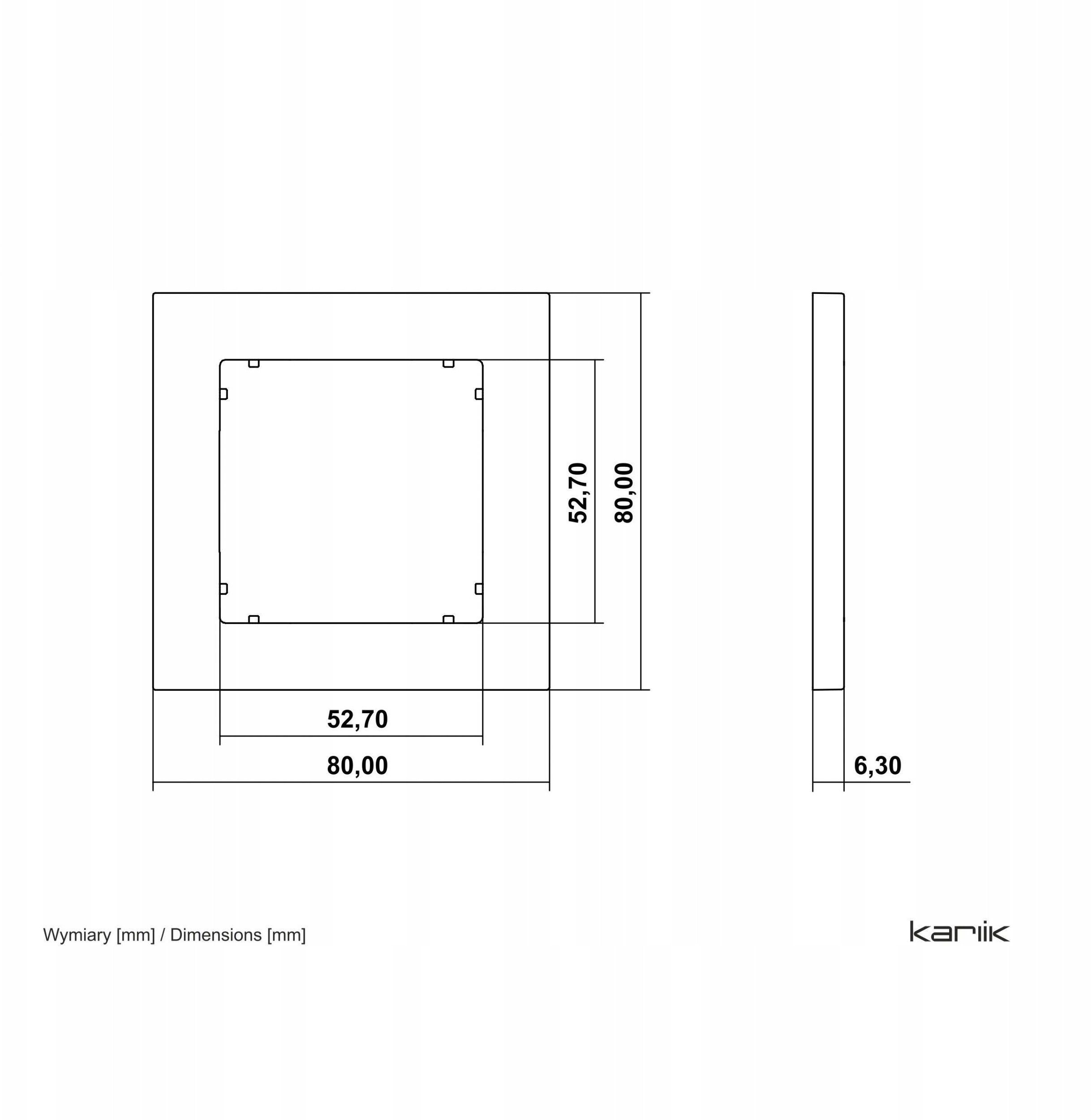 Ramka uniwersalna Karlik Mini 60MR-1 pojedyncza kwadratowa z tworzywa taupe